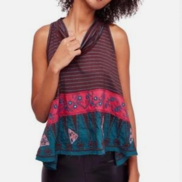 Free People We The Free North South Embroidered Swing Tank FP - Picture 1 of 3